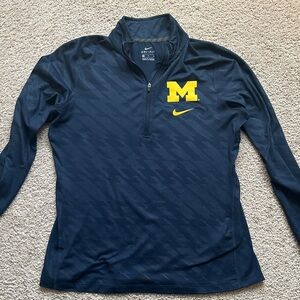 Nike Blue Quarter-Zip with Yellow Emblem